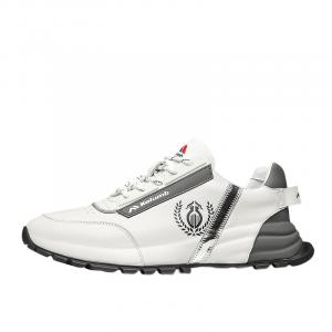 KOLUMB Антискользящие износостойкие низкие повседневные кроссовки мужские, бело-серые