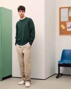 Простой базовый джемпер с круглым вырезом Green Coast, темно-зеленый