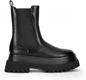 Женские коричневые сапоги BOSANOVA с эластичным поясом | Без застежки, Black