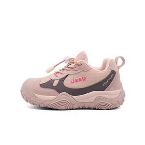 Детские кроссовки для бега низкие для альпинизма спортивные нескользящие дышащие легкие амортизирующие Jeep, pale розовый