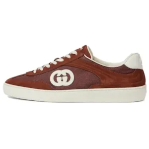 GUCCI Низкие кроссовки Interlocking, мужские, красные