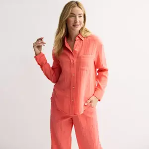 Женская рубашка на пуговицах в стиле бойфренда Sonoma Goods For Life, цвет desire