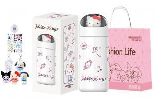 Термостаканы 316 нержавеющая сталь 350 мл Sanrio, Hello Kitty+1 Charm+1 Sticker+Shopping Bag
