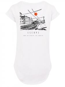 Длинная футболка Escape Discover the World Town Train Station белого цвета F4NT4STIC