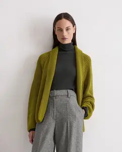 Женский кардиган обычного кроя из органического хлопка плотной вязки MARC  O'POLO, зеленый