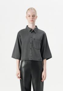Блуза Pieces PCJASMINE CROPPED SHIRT, Black Denim