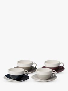 Кофейная студия Porcelain чашка для капучино с блюдцем, набор из 4 штук, 269 мл, ассорти Royal Doulton, sorted