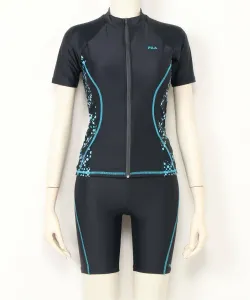 FILA/(W) Комплект из короткого рукава с градиентным точечным узором и застежкой-молнией