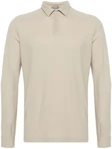 Рубашка поло с длинными рукавами Zanone, коричневый