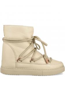 Женские ботинки Inuikii кожаные на шнуровке, светло-бежевый