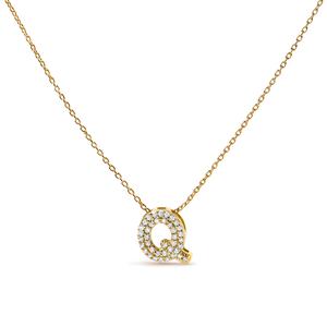 Ожерелье с подвеской "AZ" в форме пузыря из 10-каратного золота с бриллиантами Haus Of Brilliance, Yellow | Q