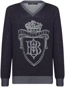 Шелковый пуловер Billionaire, синий