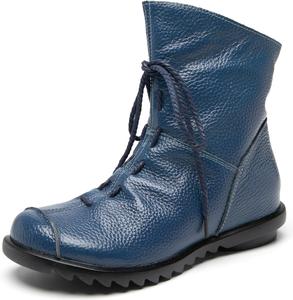 Женские кожаные повседневные мягкие ботинки на плоской подошве Clarsunny, Blue