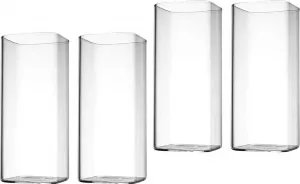 Набор из 4 элегантных высоких стаканов для воды, сока, пива и коктейлей - прозрачное хрустальное стекло Markenlos