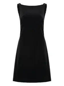 Бархатное мини-платье с бисерной отделкой Lauren Ralph Lauren, черный