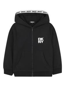 Dkny Kids худи на молнии с логотипом, черный