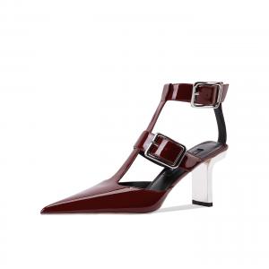 Shesrim Женские туфли на платформе с массивным каблуком - Бордовые (6,5 см), цвет Burgundy (6.5CM)