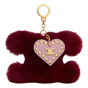 Аксессуар для сумки Triomphe Wool Pendant CELINE, бордовый красный