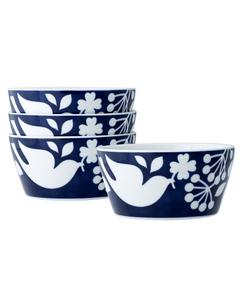 Набор из 4 мисок для хлопьев Bluefjord, 6 дюймов, 25 унций Noritake, синий