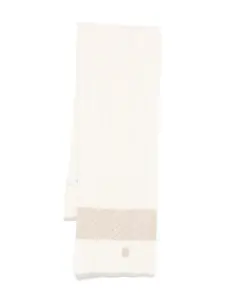 Шарф фактурной вязки с логотипом Eleventy Kids, белый