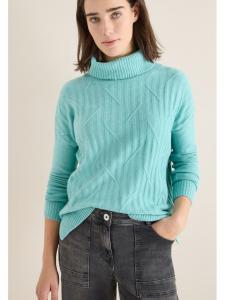 Cecil Бирюзовый свитер с высоким воротником