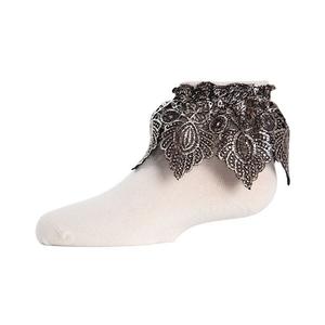 Детские хлопковые носочки Metallic leaf Memoi, Winter White Copper