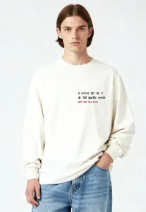 Футболка с длинными рукавами, украшенная грубой вышивкой. Mira Paris, Off White