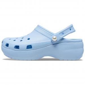 Crocs Классические женские туфли-сабо на платформе с жемчугом, синие