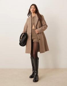 Длинное пальто темно-бежевого цвета JDY