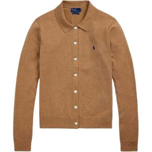 Кардиган на пуговицах с воротником-поло Polo Ralph Lauren, camel