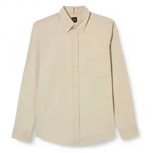 Рубашка с длинным рукавом BOSS Rickert, бежевый