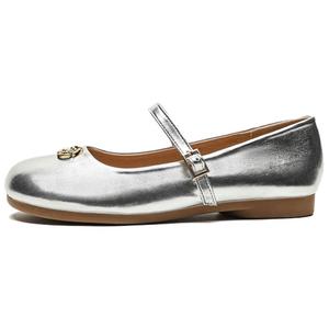 City camel Серебряные балетки Мэри Джейн, цвет Silver