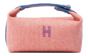 Сумка косметичка Bride a Brac из шерстяной саржи малого размера для женщин оранжевый HERMES