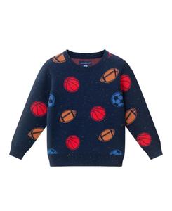 Детский свитер для мальчиков со спортивным принтом Andy & Evan, Navy sports