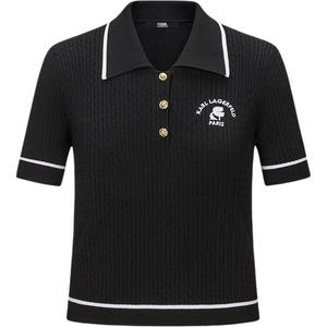 Футболка поло KARL LAGERFELD женская черная KARL LAGERFELD / Karl Lagerfeld Jeans