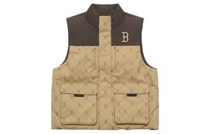 MLB Монограмма Бостон Ред Сокс Пуховая Жилетка Унисекс, Standard Beige Yellow