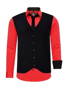 Рубашка с жилетом и галстуком, комплект из 3 предметов, красный Rusty Neal