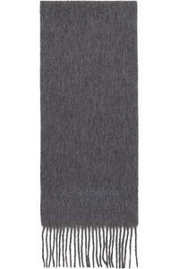 Acne Studios Серый шерстяной шарф с логотипом