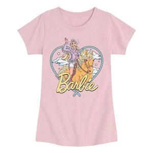 Футболка с принтом в виде сердца в стиле вестерн для девочек 7-16 лет Barbie, Heather Pink