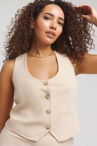 Льняной жилет строгого кроя Simply Be, белый