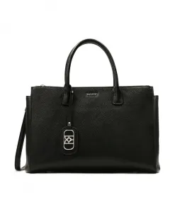 Вместительная кожаная сумка в деловом стиле. Kazar, черный