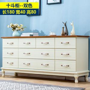 Yu Senyi Комод для спальни из массива дерева, 10 ящиков, цвет Ivory White, полностью собран