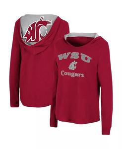 Женская худи Crimson Washington State Cougars Catalina, футболка с длинными рукавами Colosseum