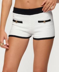 Женские трикотажные шорты Mara с контрастной текстурой Edikted, White