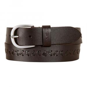 Женский кожаный ремень Eddie Bauer 1.25 со шнуровкой по центру и детальной отделкой, коричневый