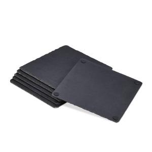 Квадратные тарелки из шифера, 6 шт. Relaxdays, серый