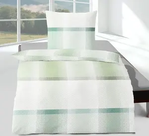 Постельное белье Dream Sleep Seersucker Cary Green 155x220 см + 80x80 см Traumschlaf
