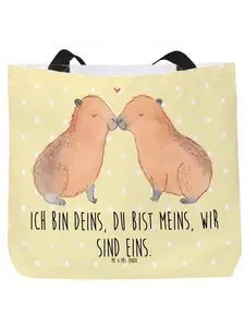 Сумка-шоппер Mr & Mrs Panda Capybara Liebe, пастельно-желтый