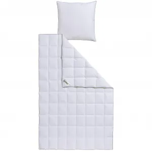 Пуховое одеяло фьёдур + перьевая подушка «Феликс», (экономный комплект), комфорт благодаря натуральному наполнителю Fjödur, белый