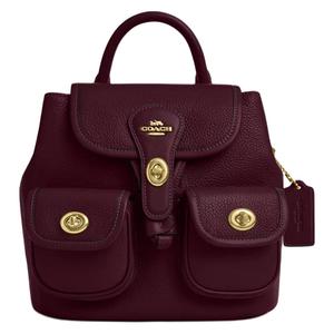 Рюкзак Hadley Refined Pebble Grain Leather With Smooth Leather Medium Women's Dark Burgundy COACH
